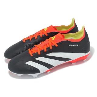 【adidas 愛迪達】足球鞋 Predator League FG 男鞋 黑 紅 抓地 戶外短草皮 運動鞋 愛迪達(IG7762)