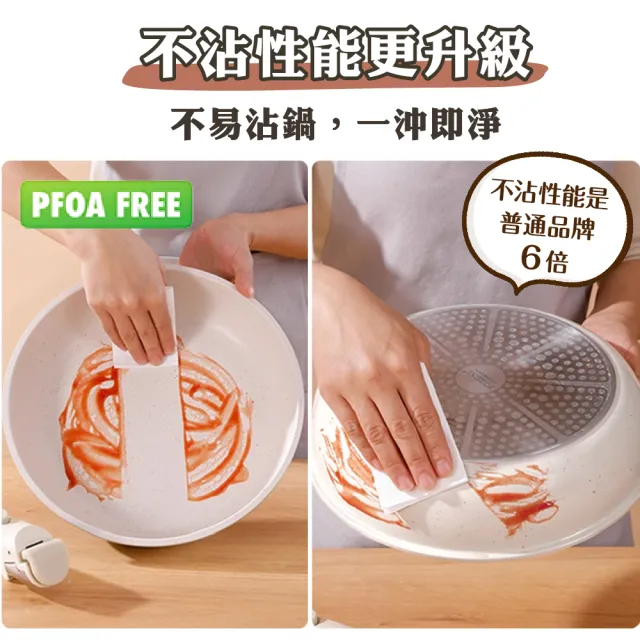 【新錸家居】麥飯石疊疊不沾鍋5件組★可拆卸手把深煎炒鍋26/平底鍋20/奶湯鍋18cm含玻璃蓋(烤箱IH電磁爐可)