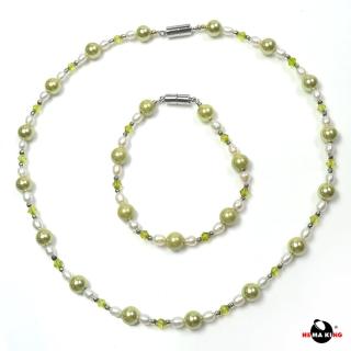 【HEMAKING】珍珠美人魚磁性青綠手鍊項鍊(8mm)