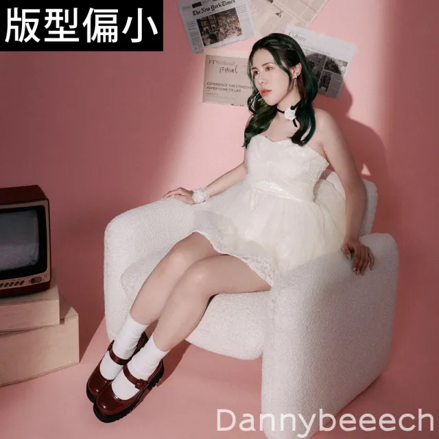【Ann’S】ANNSTAR 丹妮婊姐聯名-法式娃娃經典內鬆緊帶厚底瑪莉珍鞋-版型偏小(漆皮酒紅)