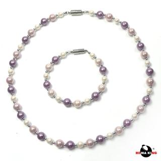 【HEMAKING】磁性珍珠氣質甜美風手鍊項鍊(8mm)