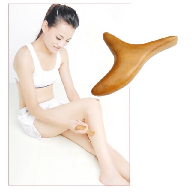 【經絡刮痧】香木三叉美容按摩器(美體刷 穴道穴位 點穴 按摩板 小V臉 撥筋板 刮痧板 全身 禮物)