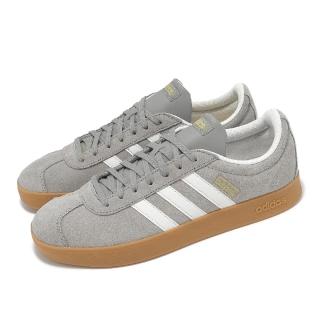 【adidas 愛迪達】休閒鞋 VL Court 2.0 男鞋 女鞋 水泥灰 麂皮 復古 情侶鞋 愛迪達(JH5078)
