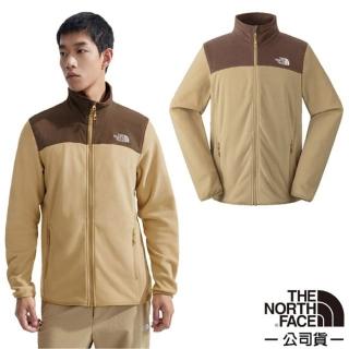 【The North Face】男 輕量保暖刷毛立領外套.休閒夾克/柔軟抓絨(8AYK-8HO 石褐棕)