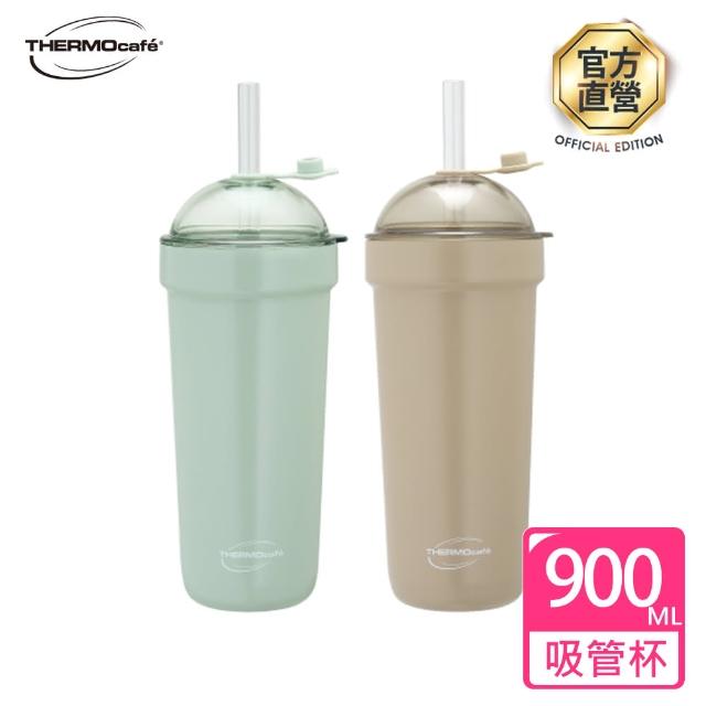 【THERMOcafe 凱菲】不鏽鋼真空吸管保溫杯900ml(TCBT-900)