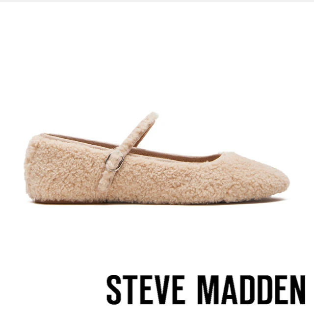 steve madden VINETTA-F 毛毛平底瑪莉珍鞋(米色)