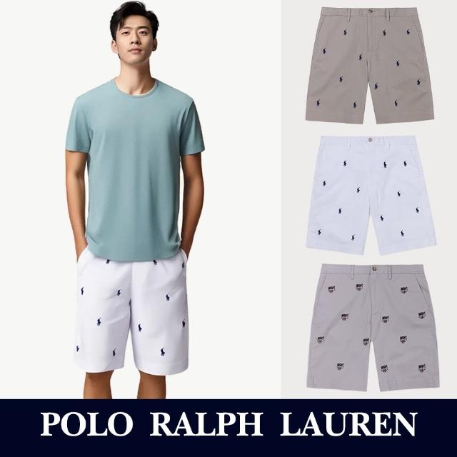 【RALPH LAUREN】RL POLO 經典刺繡滿版休閒短褲-多色組合(春夏必備/平輸品)