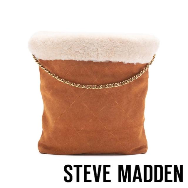 【steve madden】WANN 復古拼接毛毛托特包(卡其色)