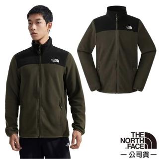 【The North Face】男 輕量保暖刷毛立領外套.休閒夾克/柔軟抓絨(8AYK-BQW 綠色)