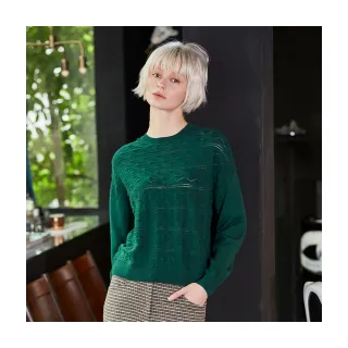 【Diffa】質感坑條織紋落肩毛衣-女