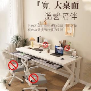 【賽衫傢俱】雙人電腦桌 辦公桌 電競桌 學習桌(200*60*75 加粗鋼架 升級K型桌腿 雙橫桿加固 預購15天)