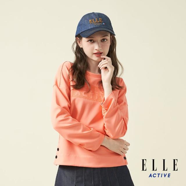 【ELLE ACTIVE】女款 圓領長袖上衣-橘色(EA24A2W1701#64)