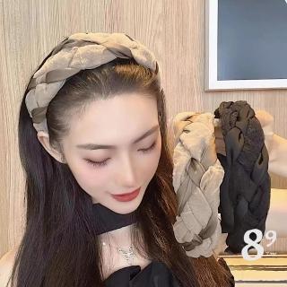 【89 zone】法式古典交叉氣質超寬氣質淑女 髮飾 頭飾 飾品 造型器 編髮器 髮箍 1 入(咖/黑)
