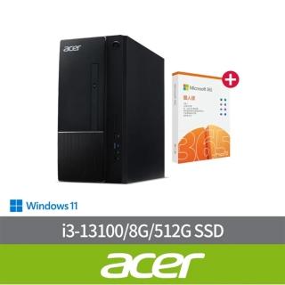 【Acer 宏碁】微軟M365組★i3四核電腦(Aspire TC-1770/i3-13100/8G/512G SSD/W11)