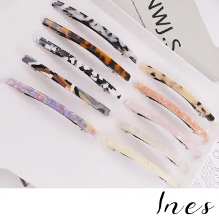 【INES】長條髮夾 一字髮夾/韓國設計醋酸板長條經典一字彈簧夾 髮夾 馬尾夾(10款任選)