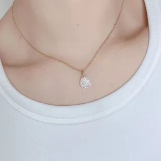 【似曾國際珠寶】現貨 IGI 18K玫瑰金一克拉Brilliant Cut圓鑽項鍊(培育鑽)