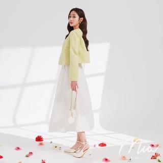 【Ann’S】ANNSTAR 子芯Mia聯名-優雅交響曲可拆珍珠鍊條拉帶跟鞋4.5cm(白)