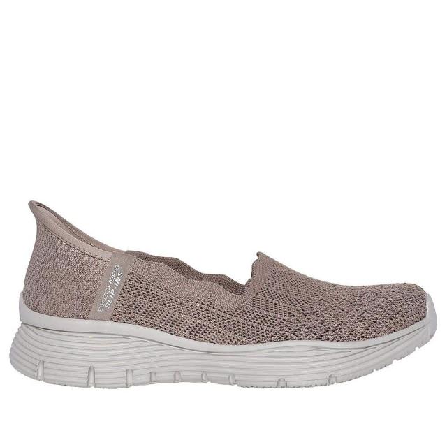 【SKECHERS】Seager 女 休閒鞋 健走 瞬穿舒適科技 透氣 緩震 深米色(158980DKTP)