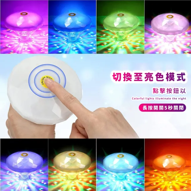 【霓虹sparkle】LED防水鑽石七彩燈(浮水燈 造景燈 場景燈 氛圍燈 床頭燈 檯燈 游泳池 浴缸 氛圍燈 裝飾燈)
