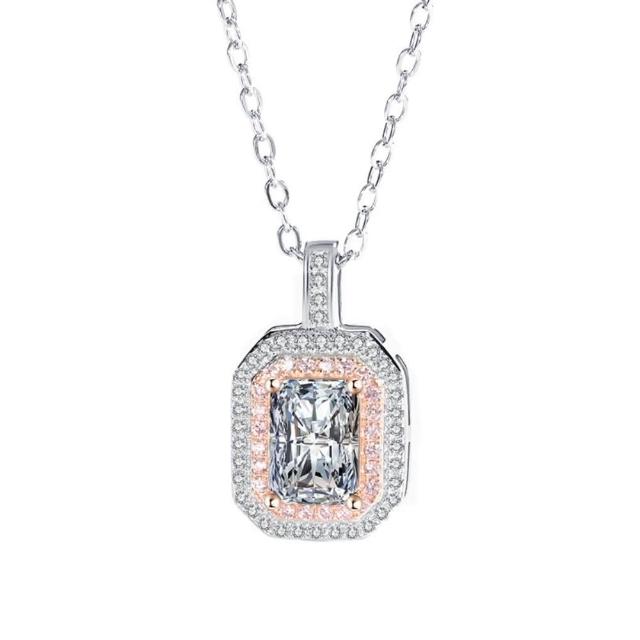 【巴黎精品】現貨+預購 莫桑鑽石項鍊飾品配件925純銀項鍊(1克拉鑽石項鏈莫桑鑽項鍊a1ds18)