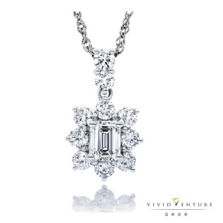 【Vividventure 亞帝芬奇】GIA 1克拉 FVS2 天然鑽石 項鍊 華麗典雅(PT950鉑金台+18K金鍊)