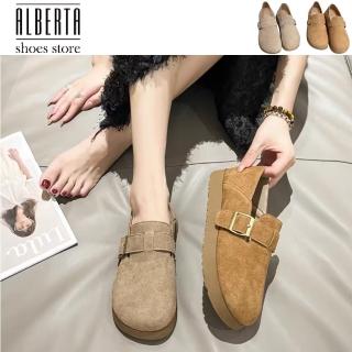 【Alberta】復古日系 懶人鞋 全包厚底休閒鞋 2色