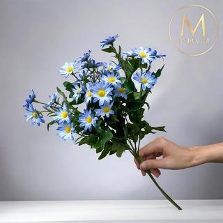 【Floral M】英式花園優雅藍小雛菊仿真花花材（1入組）(人造花/塑膠花/假花/裝飾花)