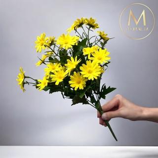 【Floral M】英式花園優雅黃小雛菊仿真花花材（1入組）(人造花/塑膠花/假花/裝飾花)