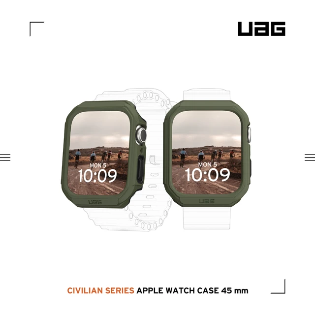 UAG Apple Watch 45mm 耐衝擊簡約保護殼-綠(適用S7、S8、S9)