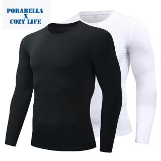 【Porabella】男運動上衣 休閒運動上衣 籃球 跑步 透氣速乾 長袖上衣 舒適透氣吸濕排汗彈力上衣