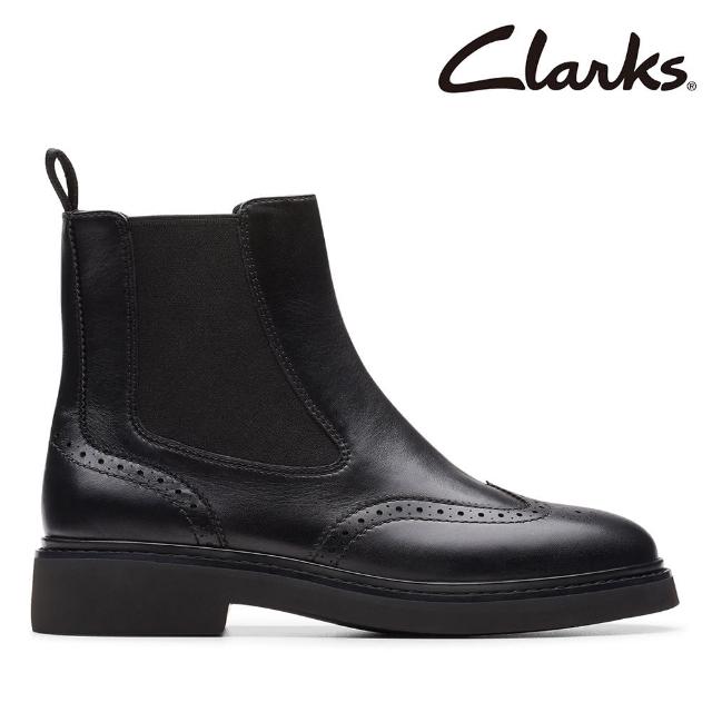 【Clarks】女靴 Splend Top 布洛克拷花切爾西靴 短靴(CLF79545B)