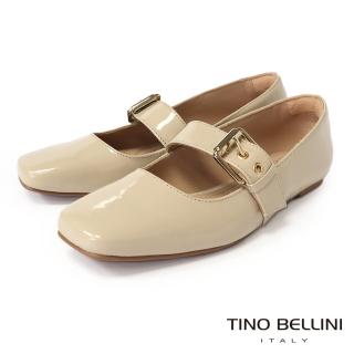 【TINO BELLINI 貝里尼】漆皮瑪莉珍鞋FSBT019-3(米)