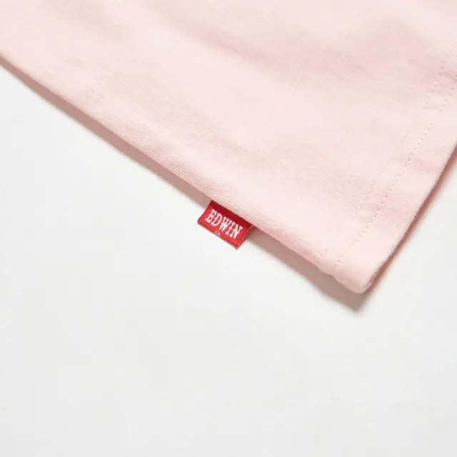 【EDWIN】女裝 簡約日文短袖T恤(粉紅色)