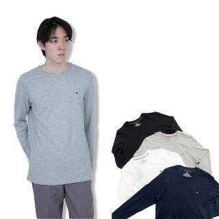 【Tommy Hilfiger】Tommy Hilfiger 長T 現貨 純棉 薄長袖 電繡logo 大尺碼 長袖 上衣 T恤(長袖 T恤9259)