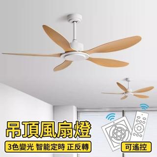 【寧樂】大風力吊扇 復古風扇 電風扇 吊扇 客廳餐廳家用靜音變頻商用工業(56吋 可遙控)