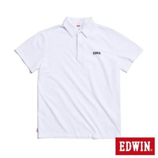 【EDWIN】男裝 經典小刺繡短袖POLO衫(白色)
