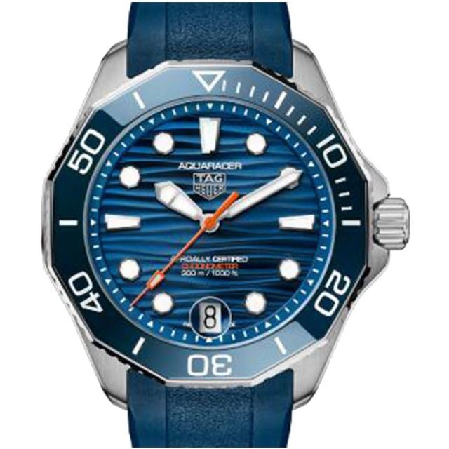 【TAG HEUER 豪雅】AQUARACER 天文台認證橡膠腕表x藍x42mm(WBP5111.FT6259)