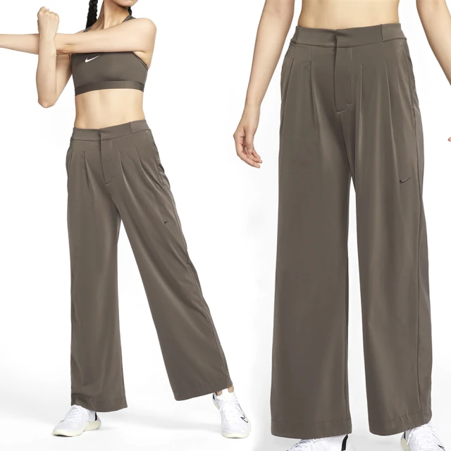 NIKE 耐吉 Bliss Trouser 女款 咖棕色 運動 落地褲 寬鬆 訓練 透氣 休閒 長褲 FQ2167-004