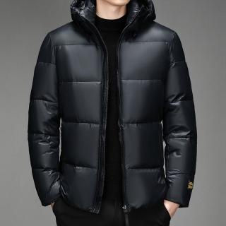 【米蘭精品】現貨+預購 真羽絨90%鵝絨羽絨外套羽絨衣夾克(保暖時尚溫暖舒適抗寒男女外套1色74ib69)