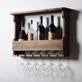 【歐美宜旗艦店】實木酒櫃 紅酒架 高腳杯掛架 壁掛架 酒架(掛牆置物 預購15天)