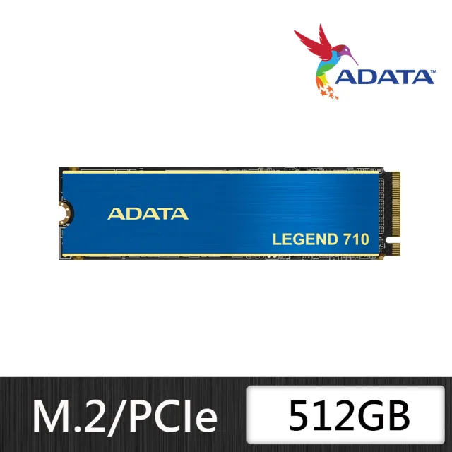 【ADATA 威剛】LEGEND 710 PCIe Gen3x4 M.2 2280 512GB SSD固態硬碟 (讀2400MB/寫1000MB*附散熱片)