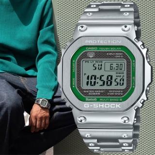 【CASIO 卡西歐】G-SHOCK 全金屬 太陽能 電波藍芽多功能腕錶 母親節 禮物 推薦(GMW-B5000D-3)