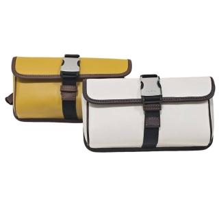 【COACH】新款 Racer Pouch 掛鍊硬殼收納盒包包吊飾(招財黃/米白色/贈原廠防塵袋紙袋母親節送禮)