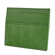 【BOTTEGA VENETA 寶緹嘉】簡約手工編織小牛皮拼接信用卡名片證件隨身卡夾(酪梨綠)