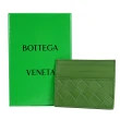 【BOTTEGA VENETA 寶緹嘉】簡約手工編織小牛皮拼接信用卡名片證件隨身卡夾(酪梨綠)
