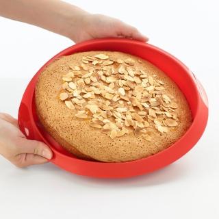 【LEKUE】10吋矽膠圓形蛋糕模 紅 / 點心烤模