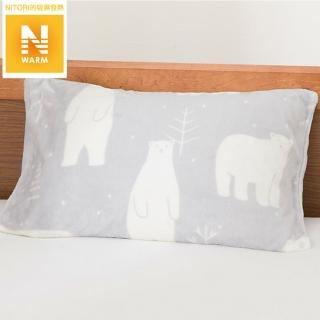 【NITORI 宜得利家居】吸濕發熱 枕套 N WARM BIG BEAR 24NW06 43×63 白熊(吸濕發熱 枕套 白熊)
