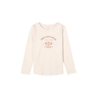 【GIORDANO 佐丹奴】童裝小熊印花長袖上衣(71 奶油粉紅)