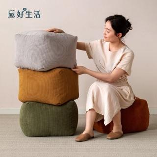 【hoi! 好好生活】源氏木語砂糖燈心絨坐凳沙發 RD05311 淺灰