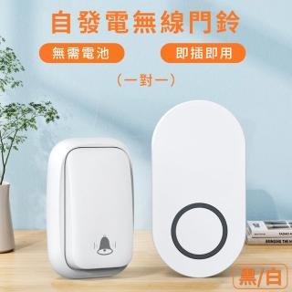 【媽媽咪呀】一對一 智慧家用遠距離自發電無線門鈴-經典方款(1對1無線電鈴)
